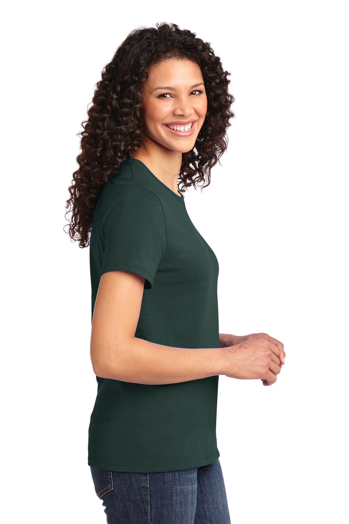 Dark Green Port & Company Women's Essential Tee. LPC61