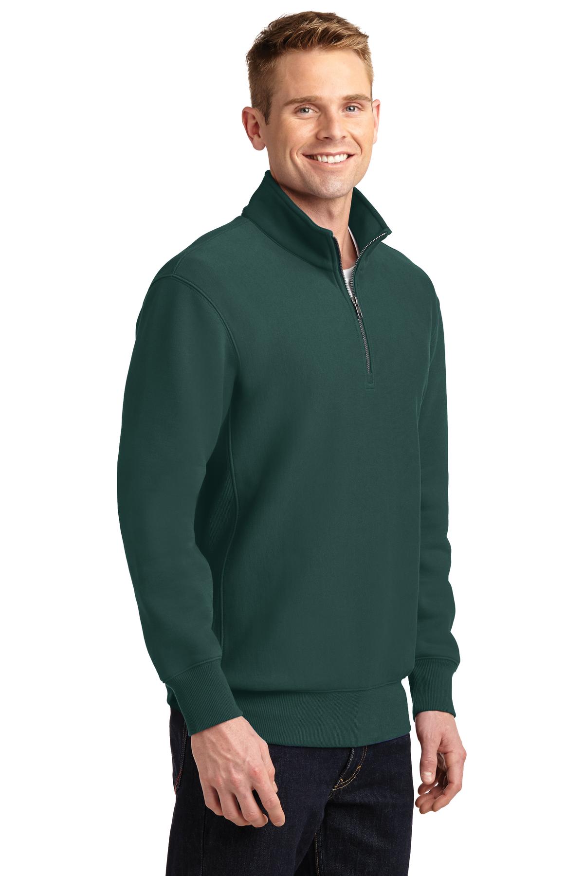 Dark Green Sport-Tek Super Heavyweight 1/4-Zip Pullover Sweatshirt. ST283