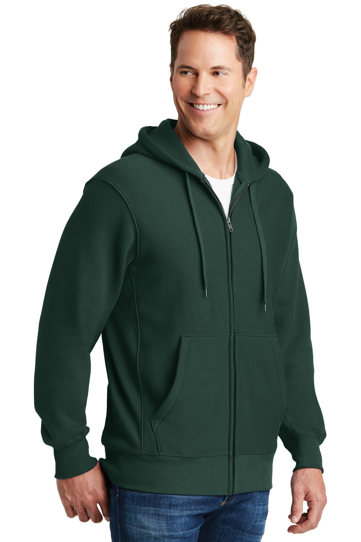 Dark Green Sport-Tek Super Heavyweight Full-Zip Hooded Sweatshirt. F282