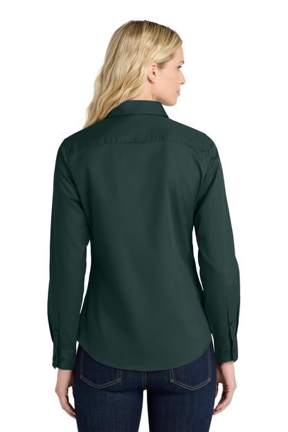 Dark Green/Nvy Port Authority Women's Long Sleeve Easy Care Shirt. L608