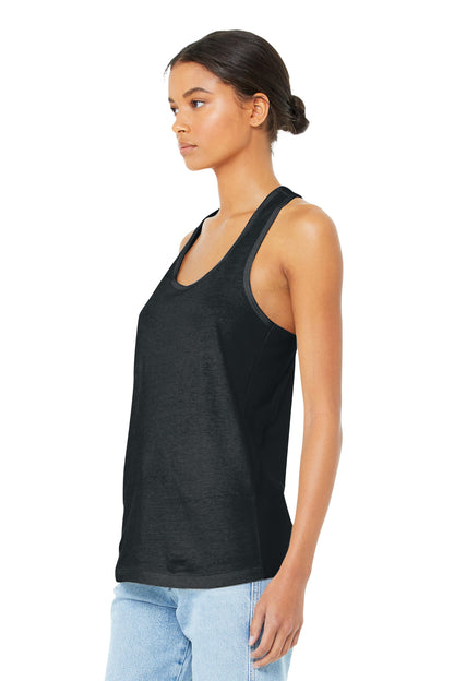 Dark Grey Ht BELLA+CANVAS Women's Jersey Racerback Tank. BC6008