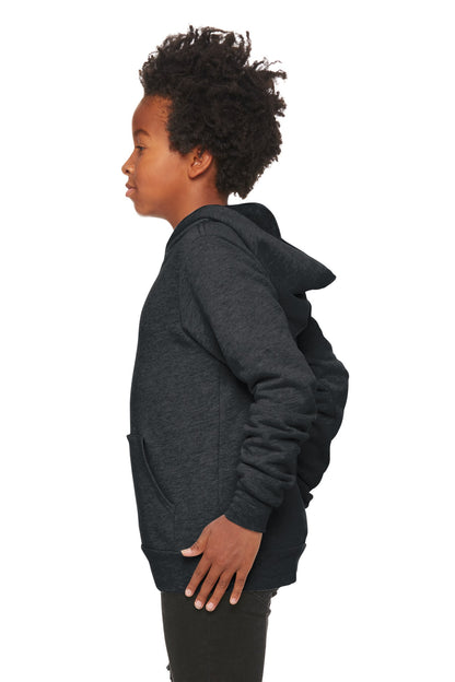 Dark Grey Ht BELLA+CANVAS Youth Sponge Fleece Pullover Hoodie BC3719Y