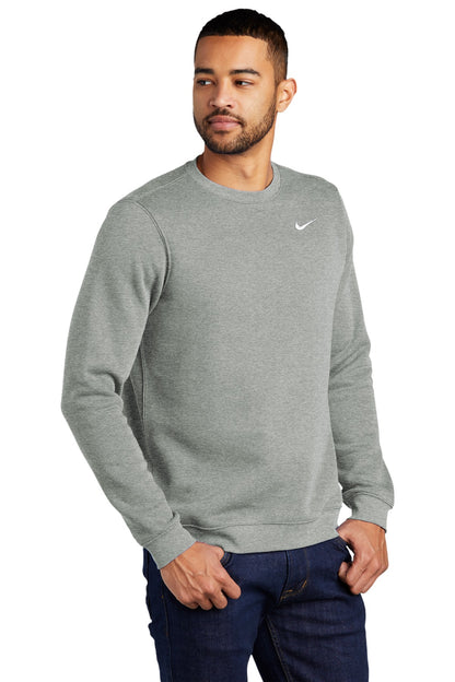 Dark Grey Hthr Nike Club Fleece Crew CJ1614