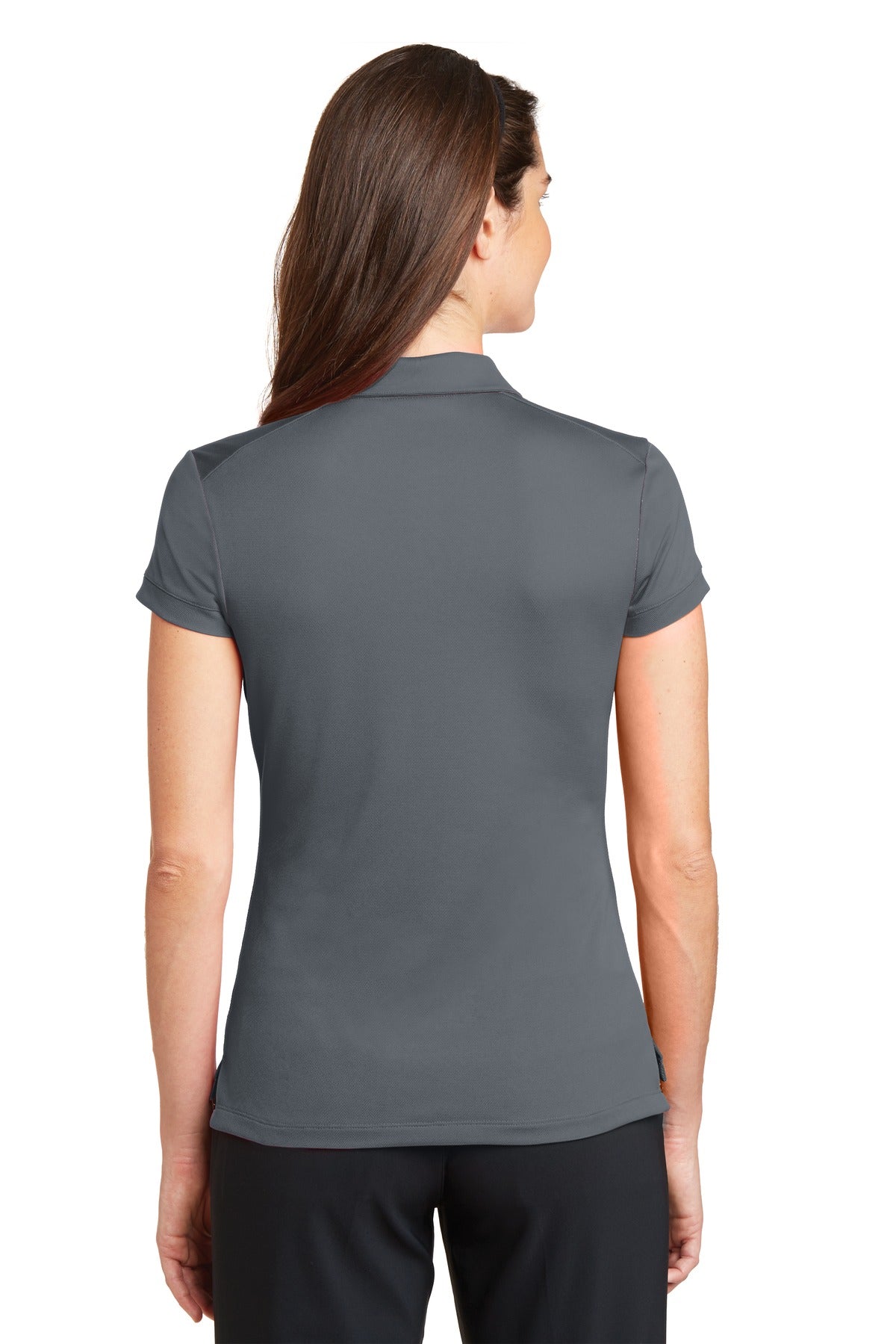 Dark Grey Nike Women's Dri-FIT Solid Icon Pique Modern Fit Polo. 746100