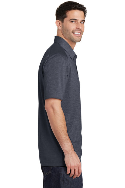 Dark Grey Port Authority Digi Heather Performance Polo. K574