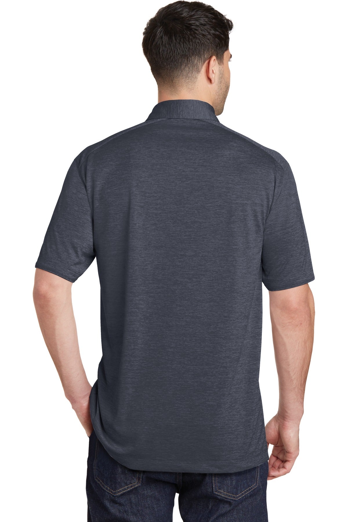 Dark Grey Port Authority Digi Heather Performance Polo. K574