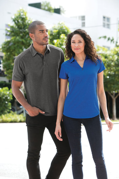 Dark Grey Port Authority Digi Heather Performance Polo. K574