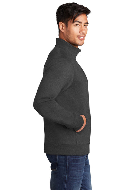 Dark Hthr Grey Port & Company Core Fleece Cadet Full-Zip Sweatshirt PC78FZ