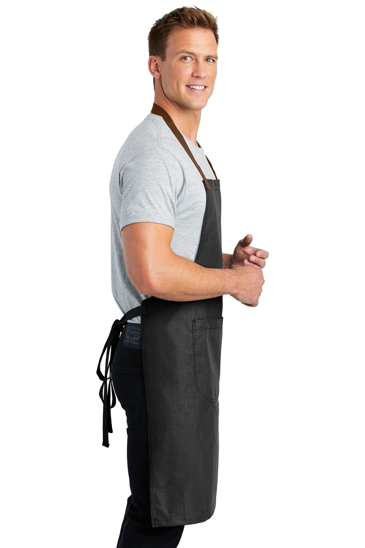 Dark Midnight Port Authority Market Full-Length Bib Apron. A800