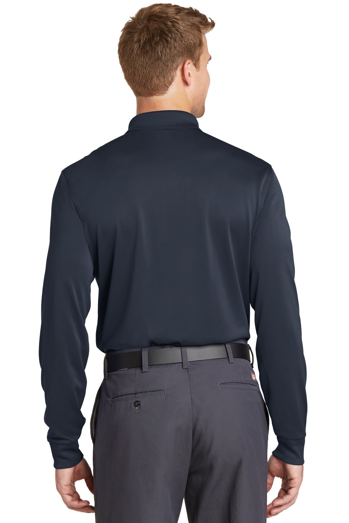 Dark Navy CornerStone Select Snag-Proof Long Sleeve Polo. CS412LS