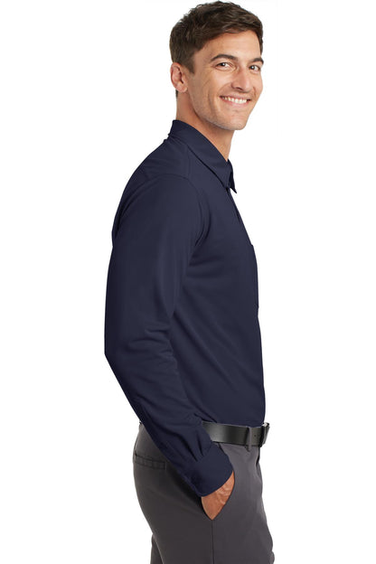 Dark Navy Port Authority Dimension Knit Dress Shirt. K570