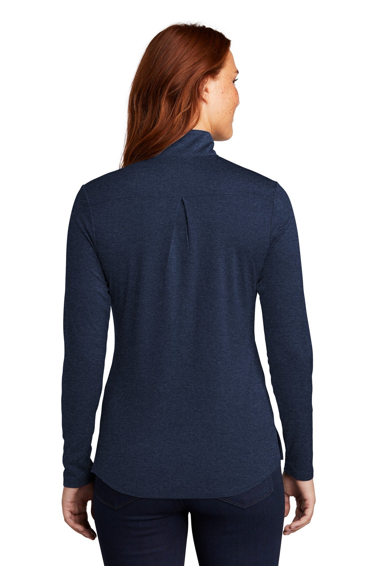Dark Royal Hth Sport-Tek Women's Endeavor 1/2-Zip Pullover. LST469
