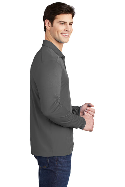Dark Smoke Gry Sport-Tek Posi-UV Pro Long Sleeve Polo. ST520LS
