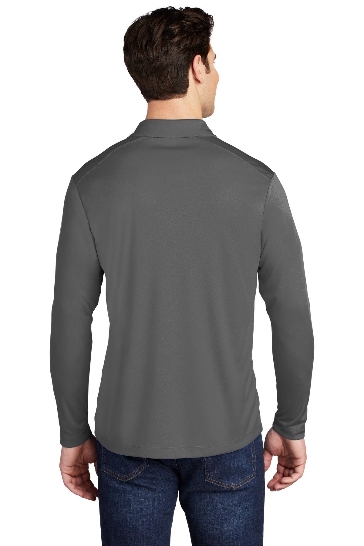 Dark Smoke Gry Sport-Tek Posi-UV Pro Long Sleeve Polo. ST520LS