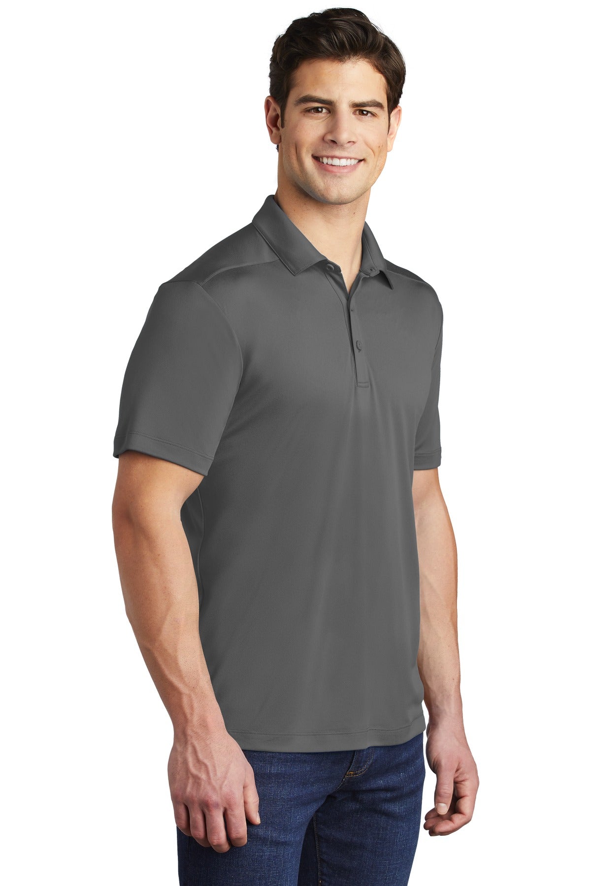 Dark Smoke Gry Sport-Tek Posi-UV Pro Polo. ST520