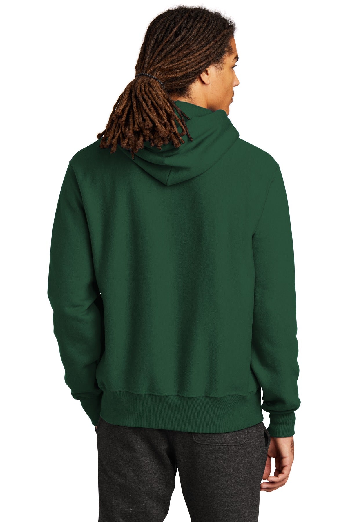 DarkGreen Champion Reverse Weave Hooded Sweatshirt S101