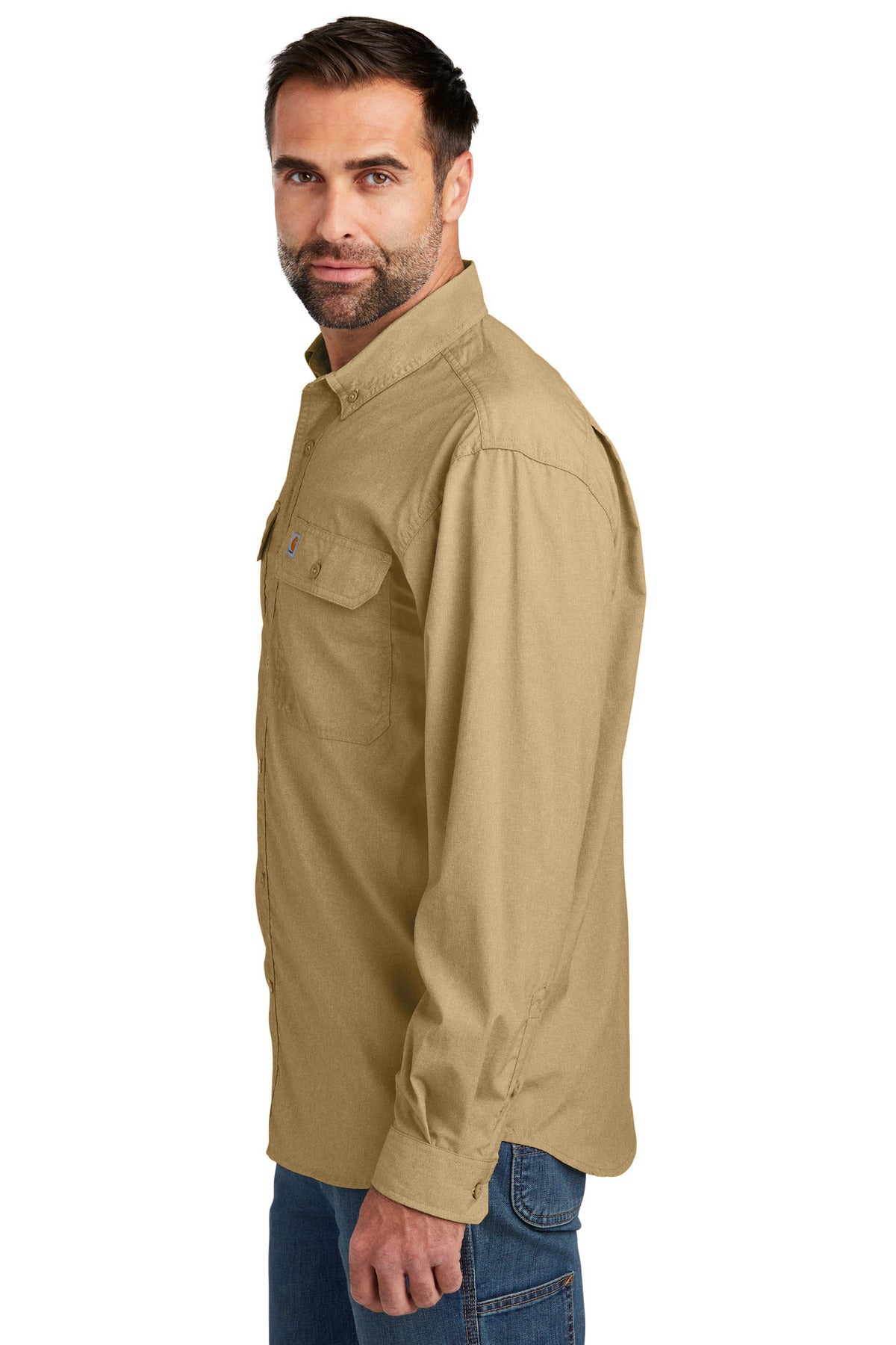 DarkKhaki Carhartt Force Solid Long Sleeve Shirt CT105291