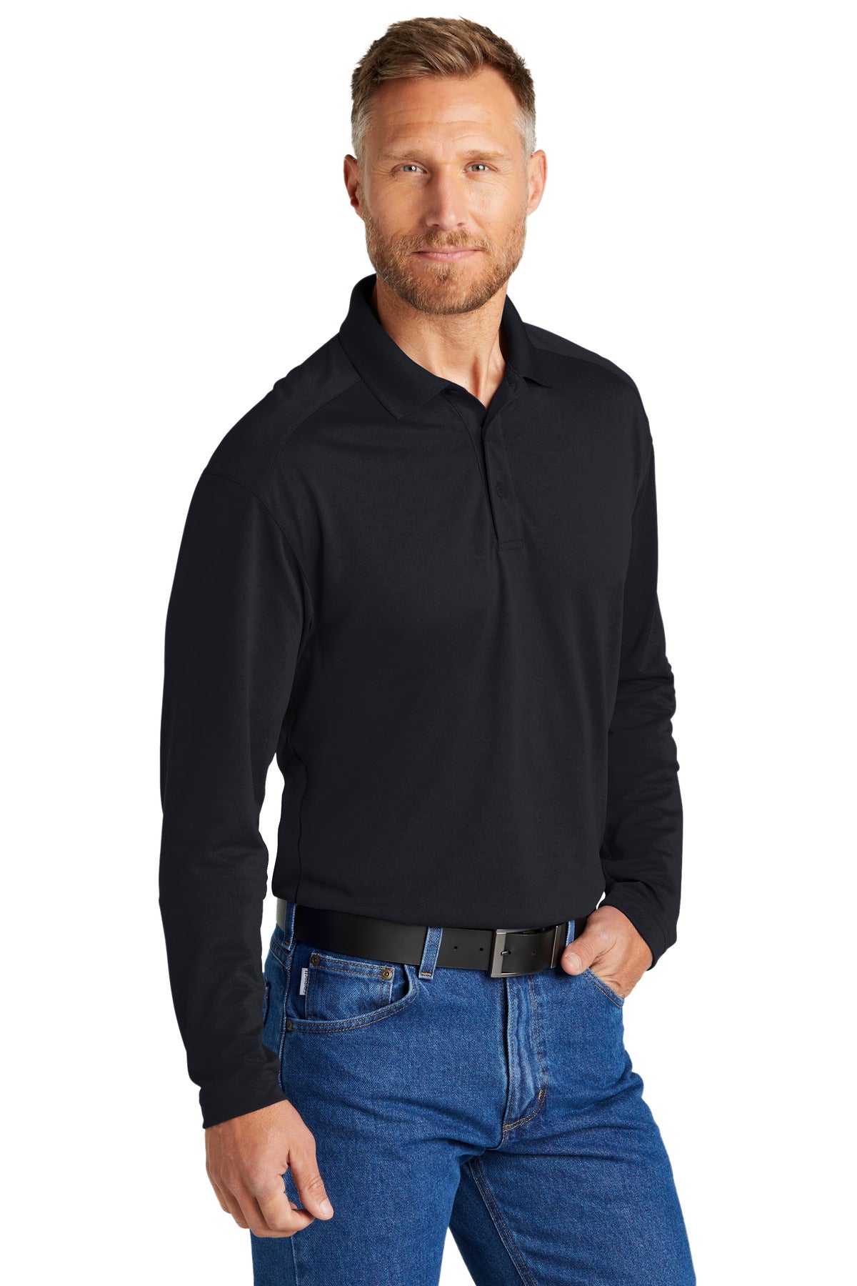 DarkNavy CornerStone Select Lightweight Snag-Proof Long Sleeve Polo CS418LS