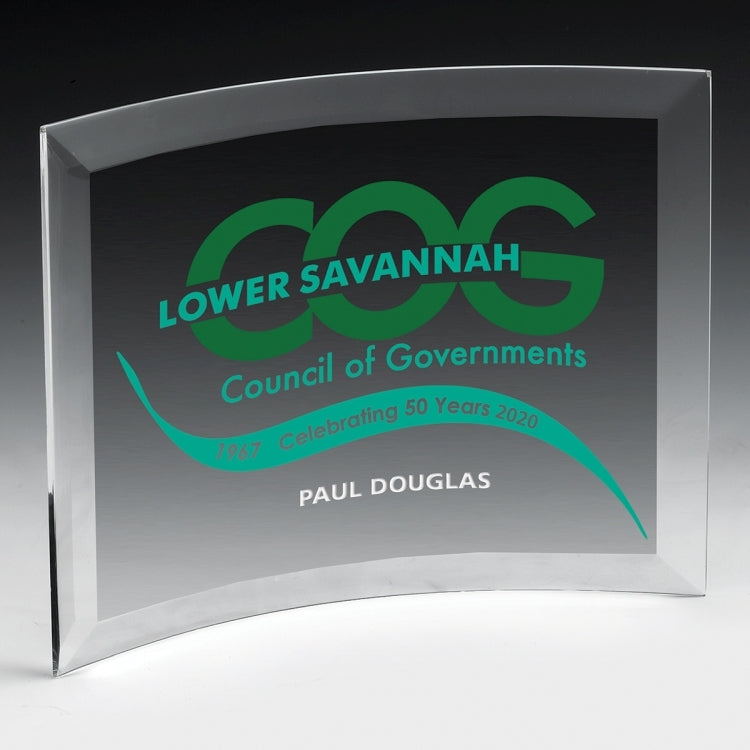 Screen Printed Curved Standing Award (5"x 7"x 1/4")