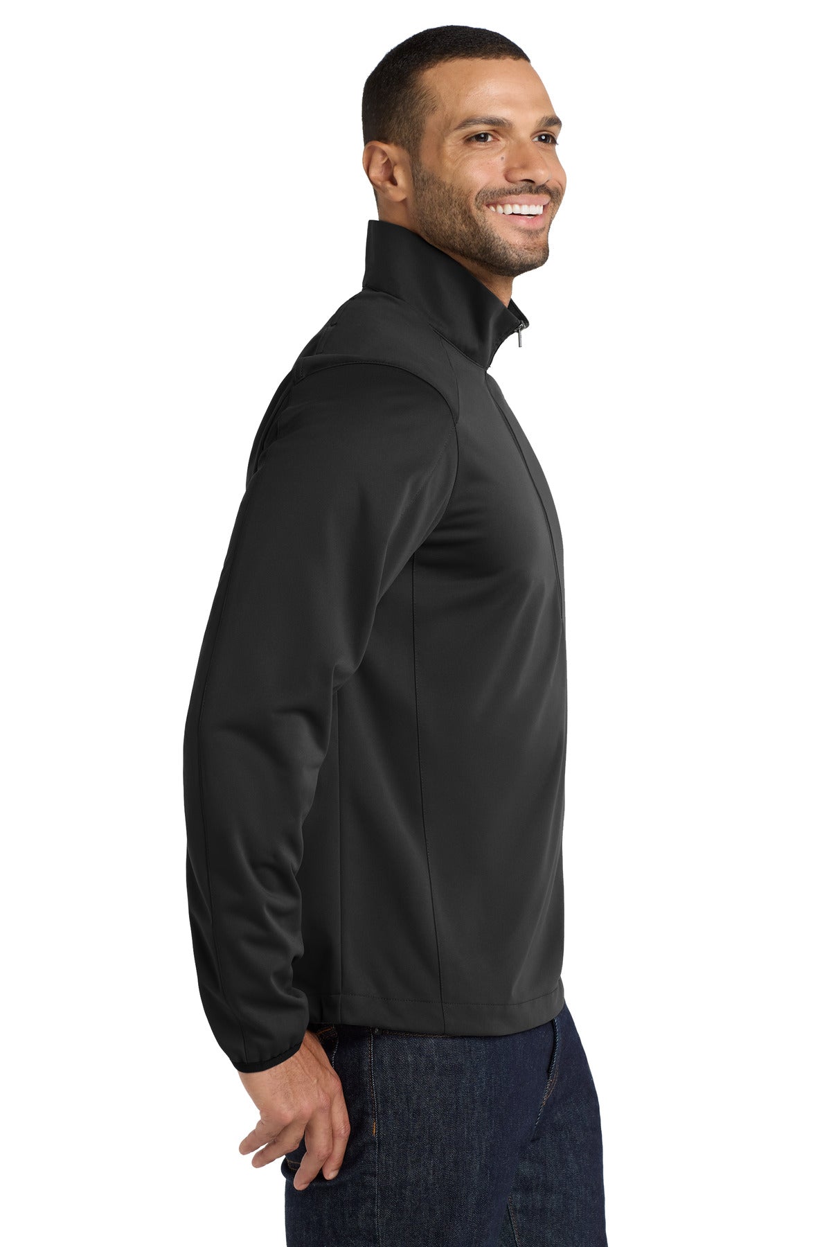 Deep Black Port Authority Active 1/2-Zip Soft Shell Jacket. J716