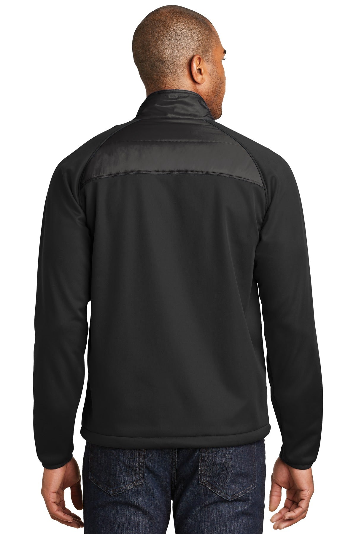 Deep Black Port Authority Hybrid Soft Shell Jacket. J787