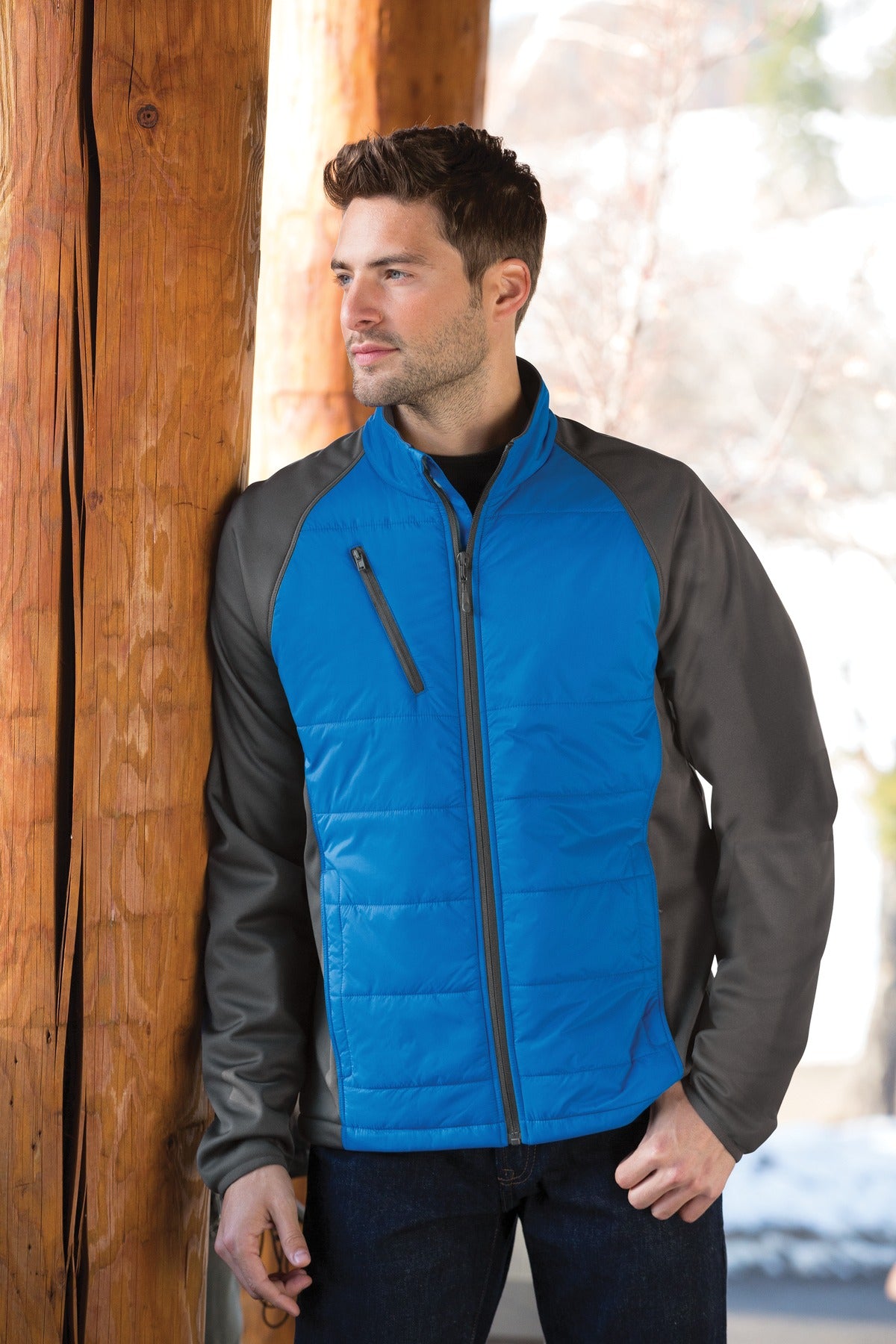 Deep Black Port Authority Hybrid Soft Shell Jacket. J787