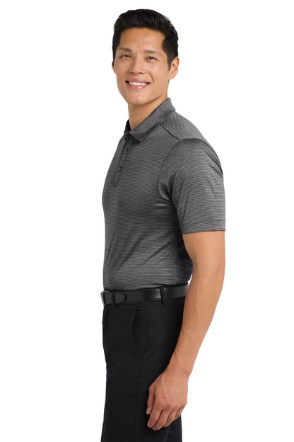 Deep Black Port Authority Shadow Stripe Polo. K585