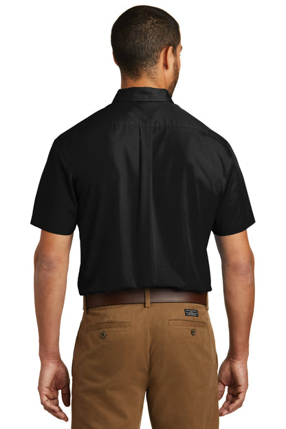Deep Black Port Authority Short Sleeve Carefree Poplin Shirt. W101