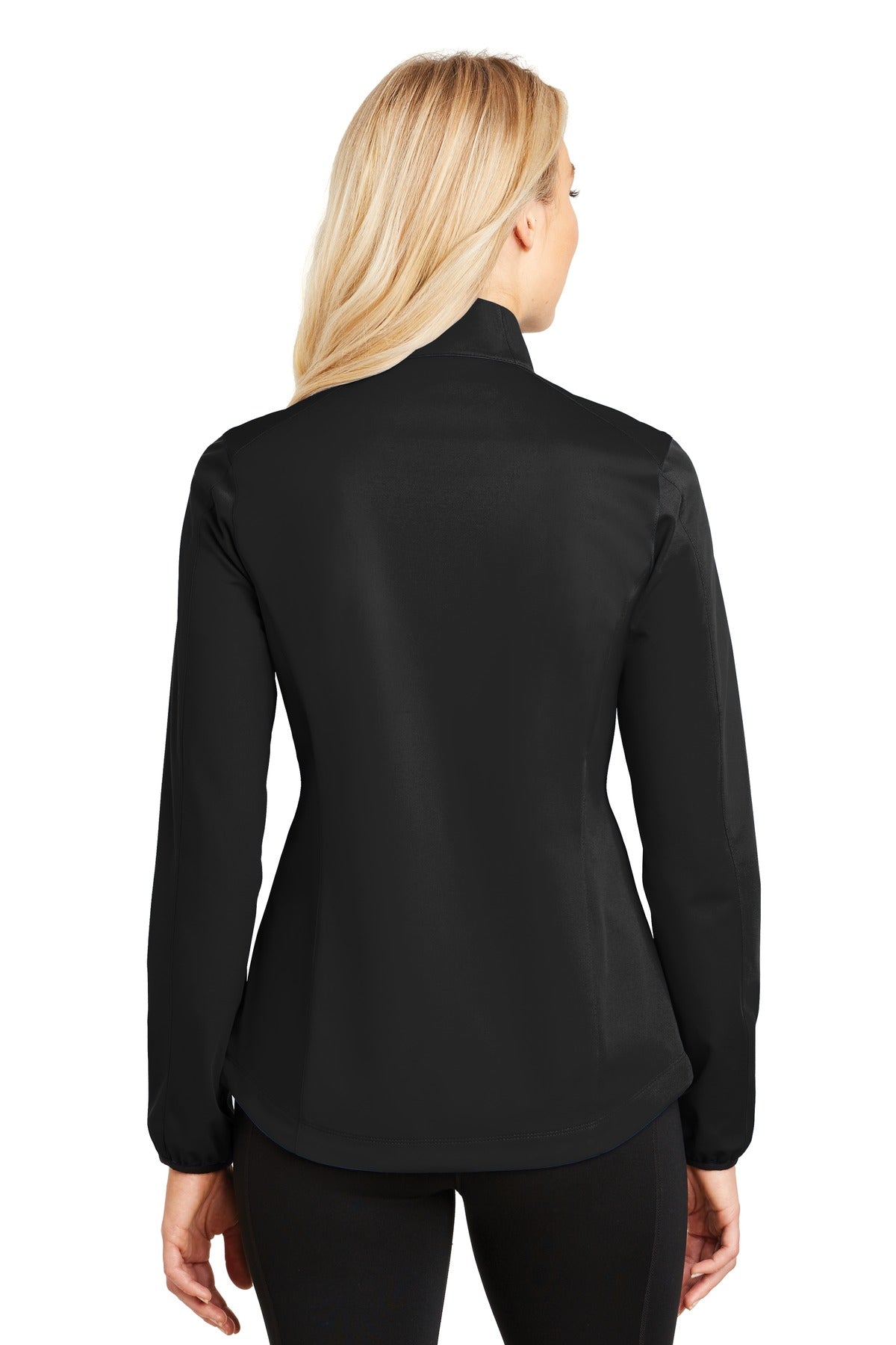 Deep Black Port Authority Women's Active Soft Shell Jacket. L717