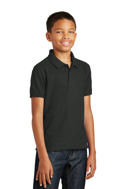 Deep Black Port Authority Youth Core Classic Pique Polo. Y100