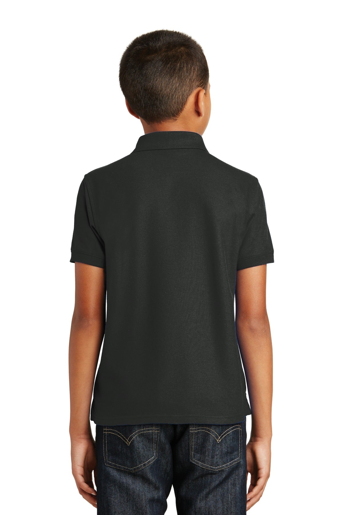 Deep Black Port Authority Youth Core Classic Pique Polo. Y100