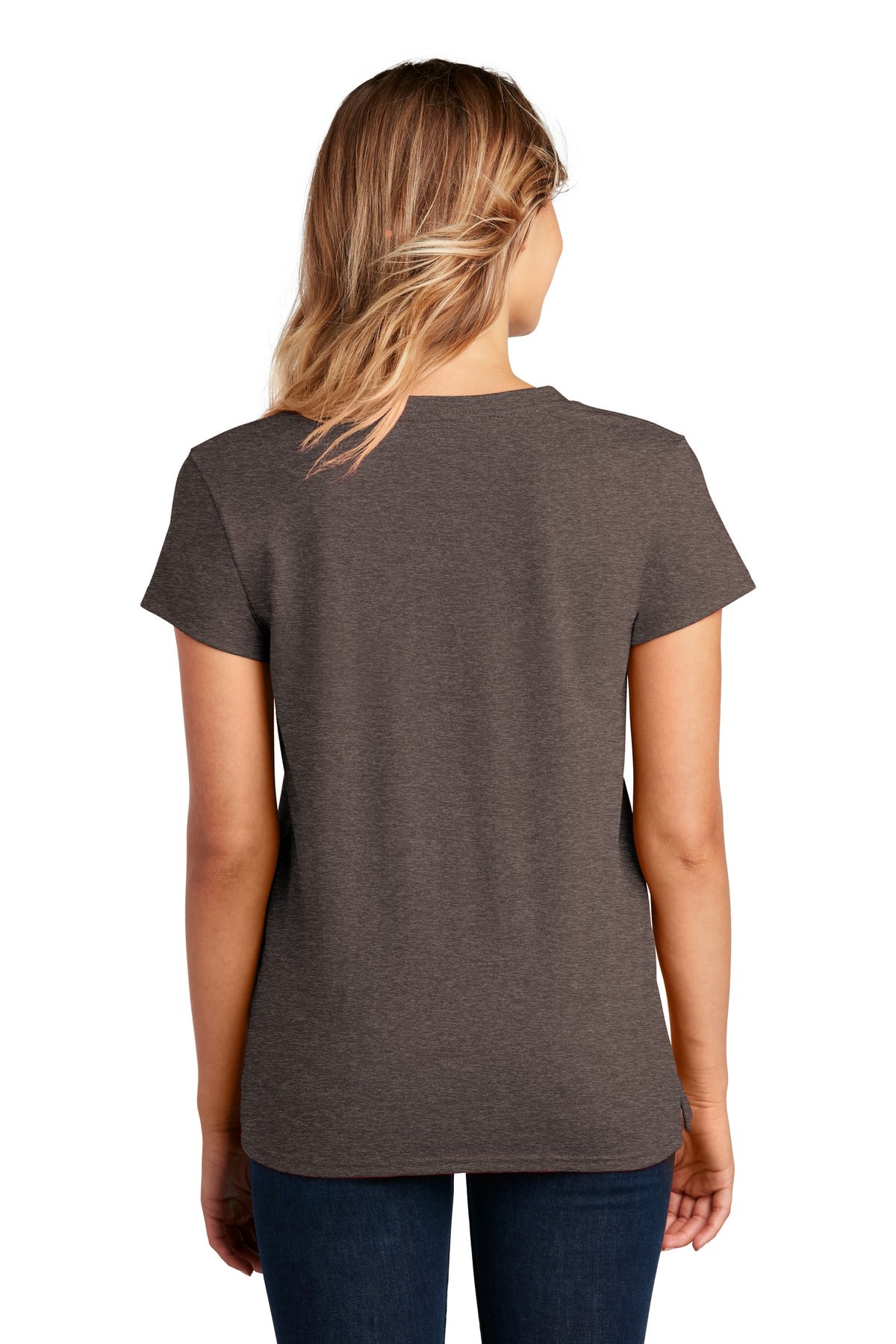 Deep Brown Hth District Women's Re-Tee V-Neck DT8001