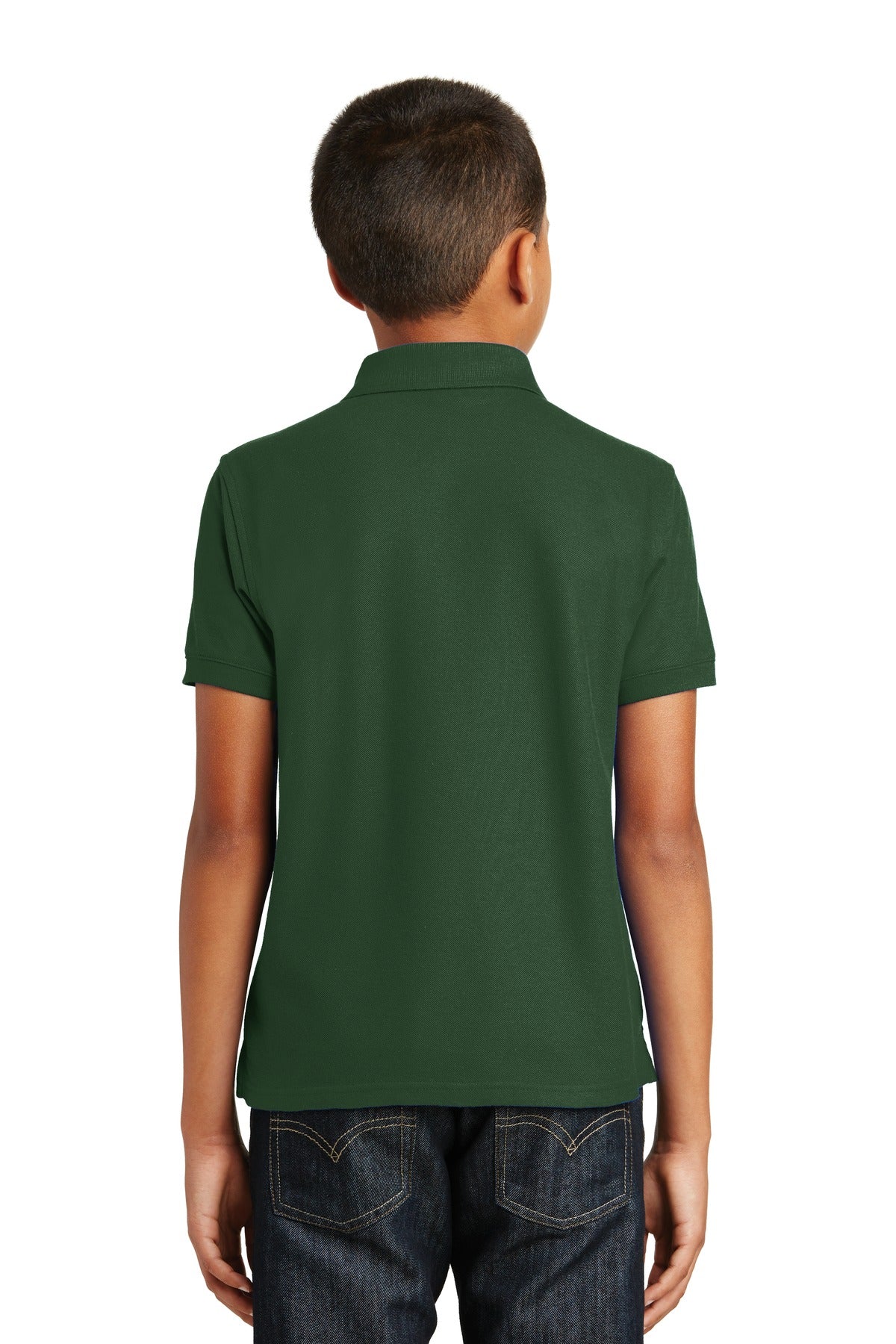 Deep For Green Port Authority Youth Core Classic Pique Polo. Y100