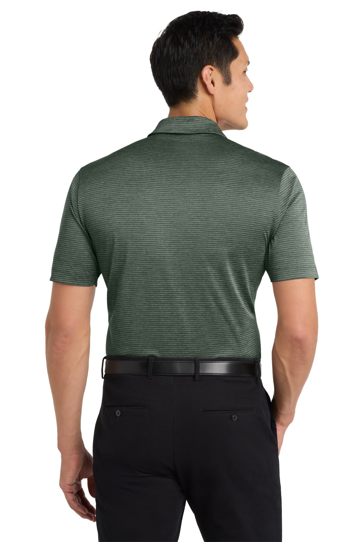 Deep Forest Gn Port Authority Shadow Stripe Polo. K585