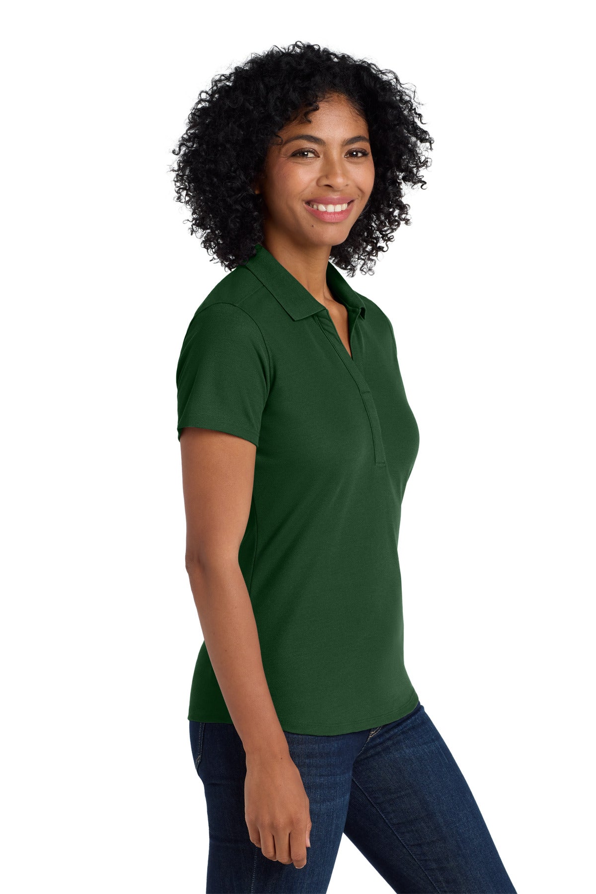 Deep Forest Gn Port Authority Women's EZPerformance Pique Polo. LK600
