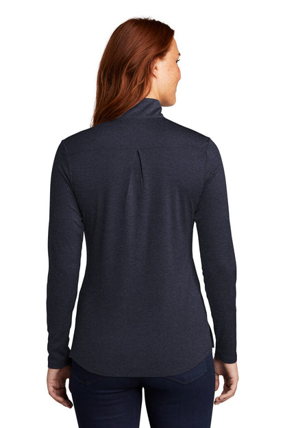 Deep Navy Hthr Sport-Tek Women's Endeavor 1/2-Zip Pullover. LST469