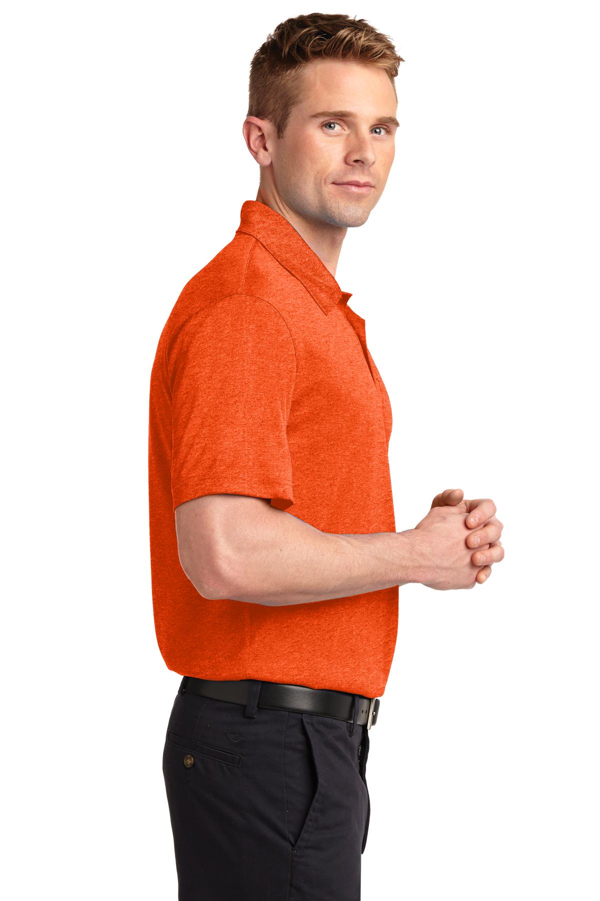 Deep Orange HR Sport-Tek Heather Contender Polo. ST660