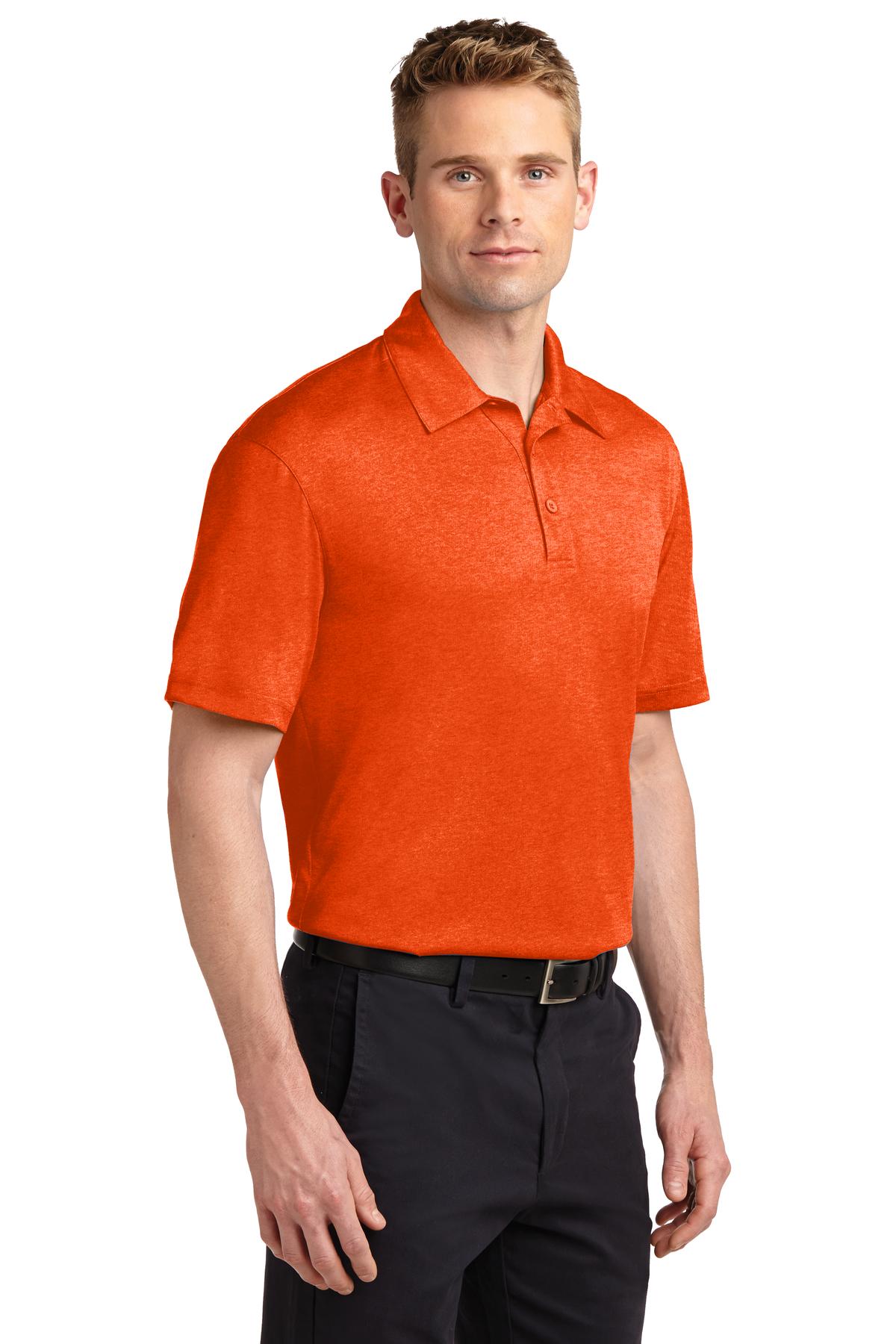 Deep Orange HR Sport-Tek Heather Contender Polo. ST660