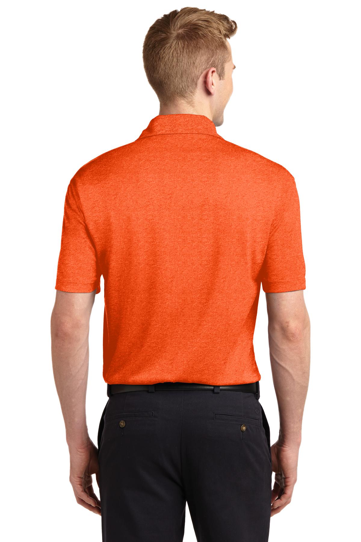 Deep Orange HR Sport-Tek Heather Contender Polo. ST660