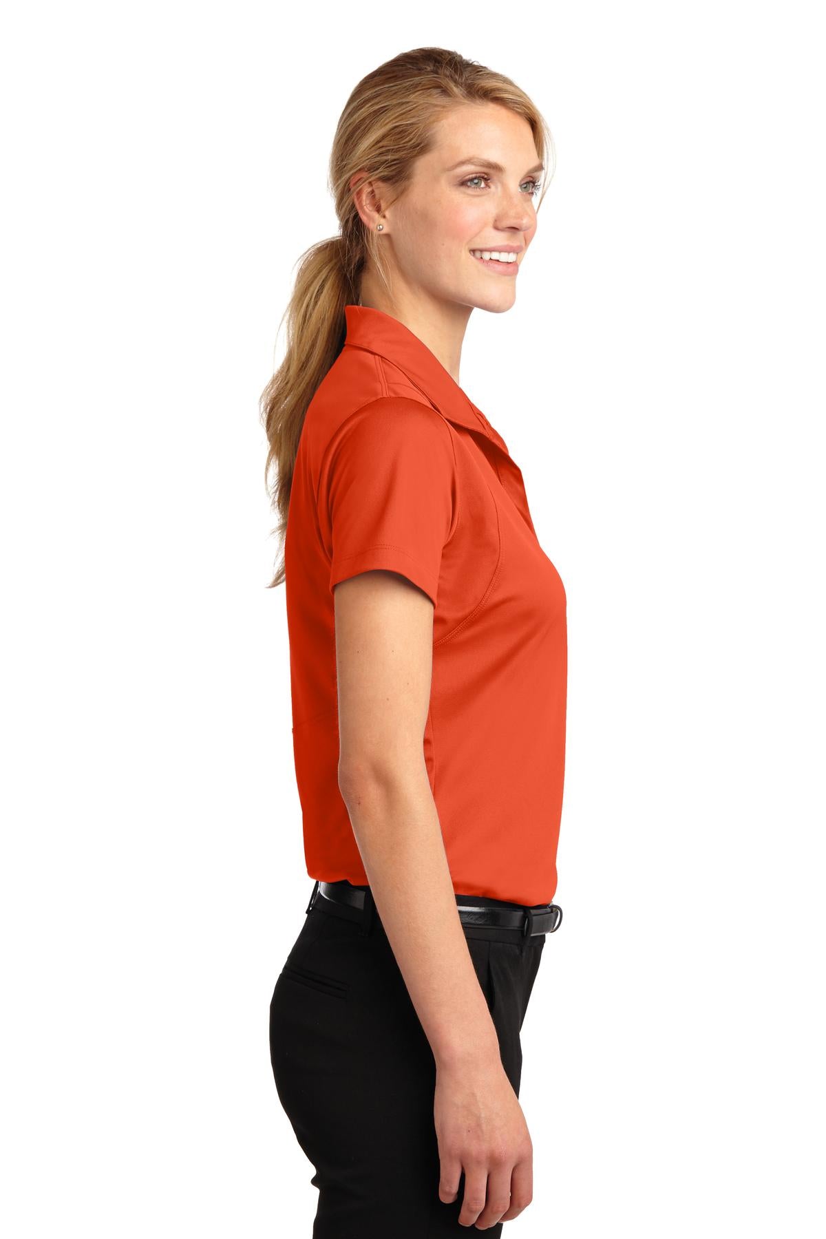 Deep Orange Sport-Tek Women's Micropique Sport-Wick Polo. LST650