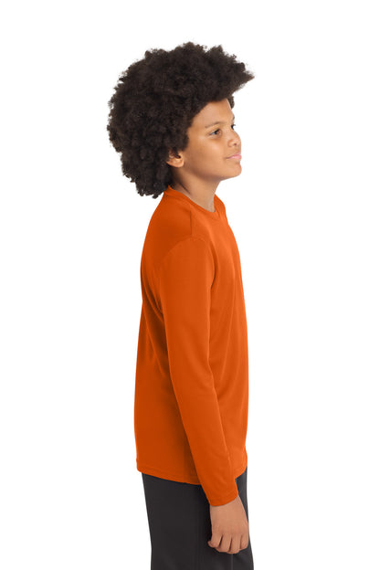Deep Orange Sport-Tek Youth Long Sleeve PosiCharge Competitor Tee. YST350LS