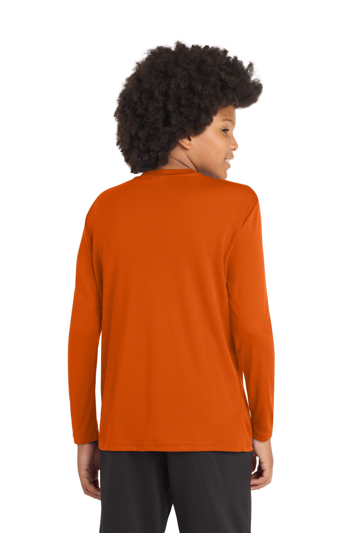 Deep Orange Sport-Tek Youth Long Sleeve PosiCharge Competitor Tee. YST350LS