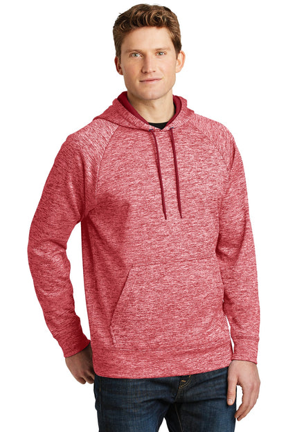 Deep Red Elect Sport-Tek PosiCharge Electric Heather Fleece Hooded Pullover. ST225