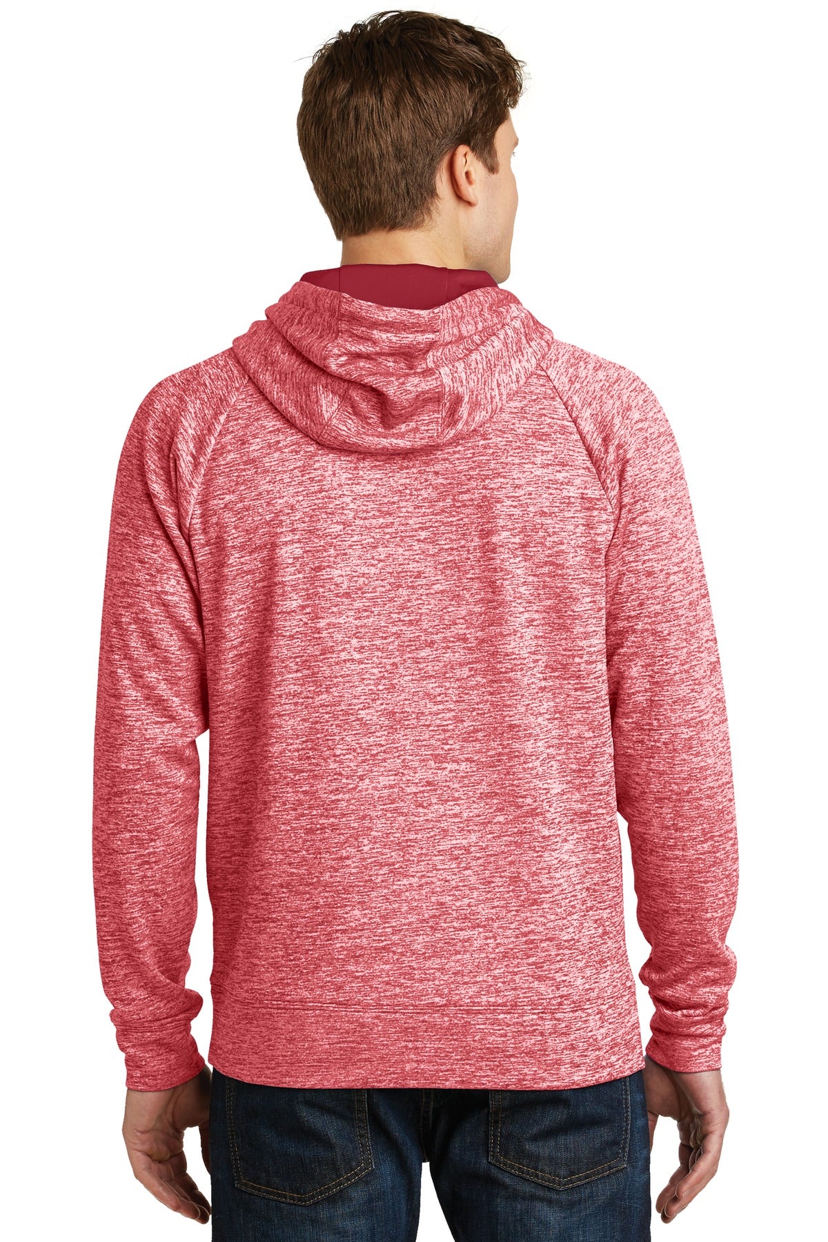 Deep Red Elect Sport-Tek PosiCharge Electric Heather Fleece Hooded Pullover. ST225