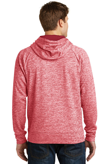 Deep Red Elect Sport-Tek PosiCharge Electric Heather Fleece Hooded Pullover. ST225