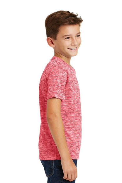 Deep Red Elect Sport-Tek Youth PosiCharge Electric Heather Tee. YST390