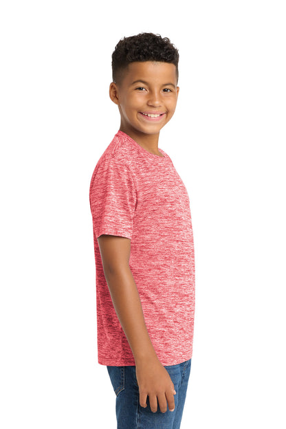 Deep Red Elect Sport-Tek Youth PosiCharge Electric Heather Tee. YST390