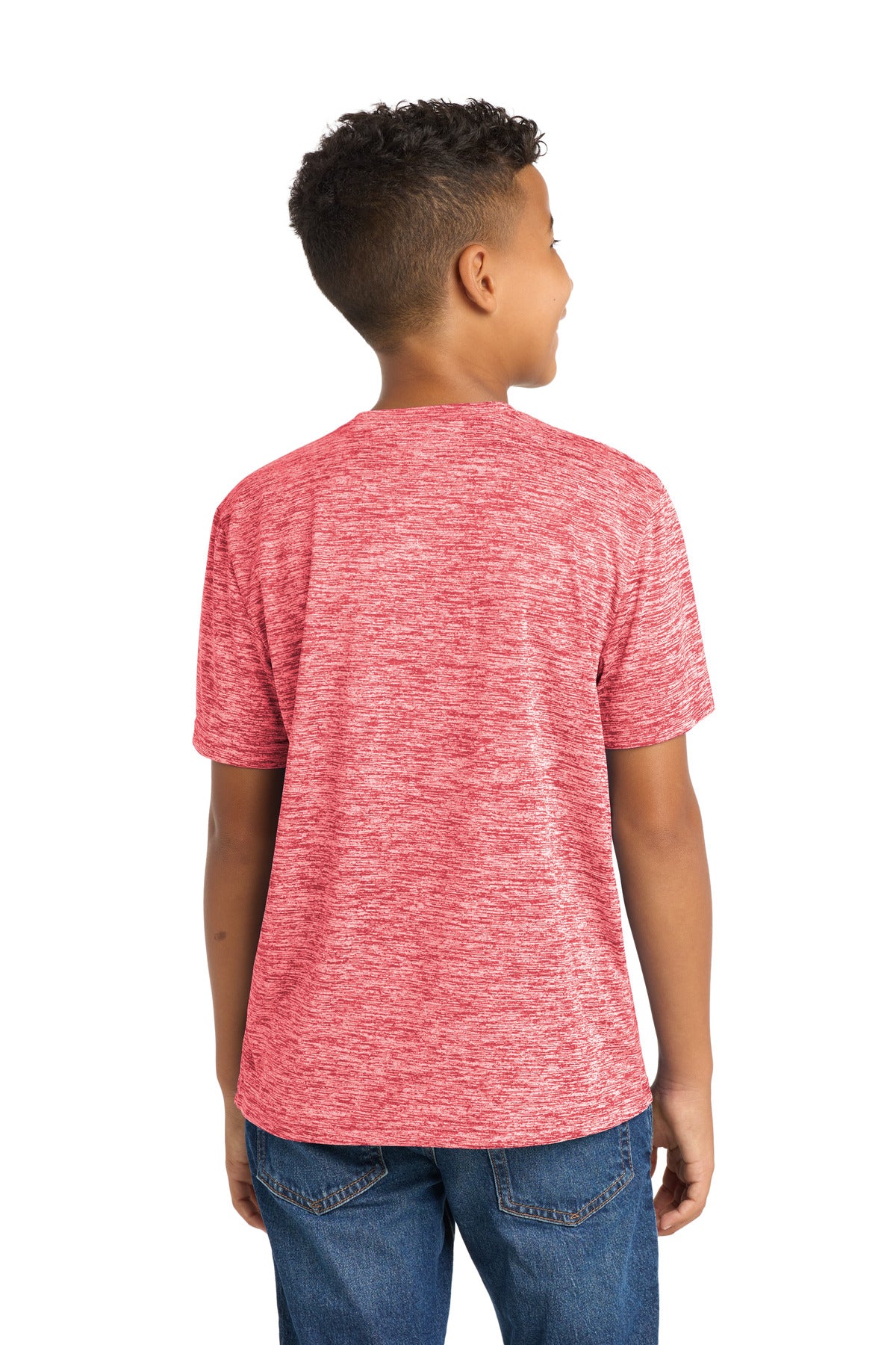Deep Red Elect Sport-Tek Youth PosiCharge Electric Heather Tee. YST390
