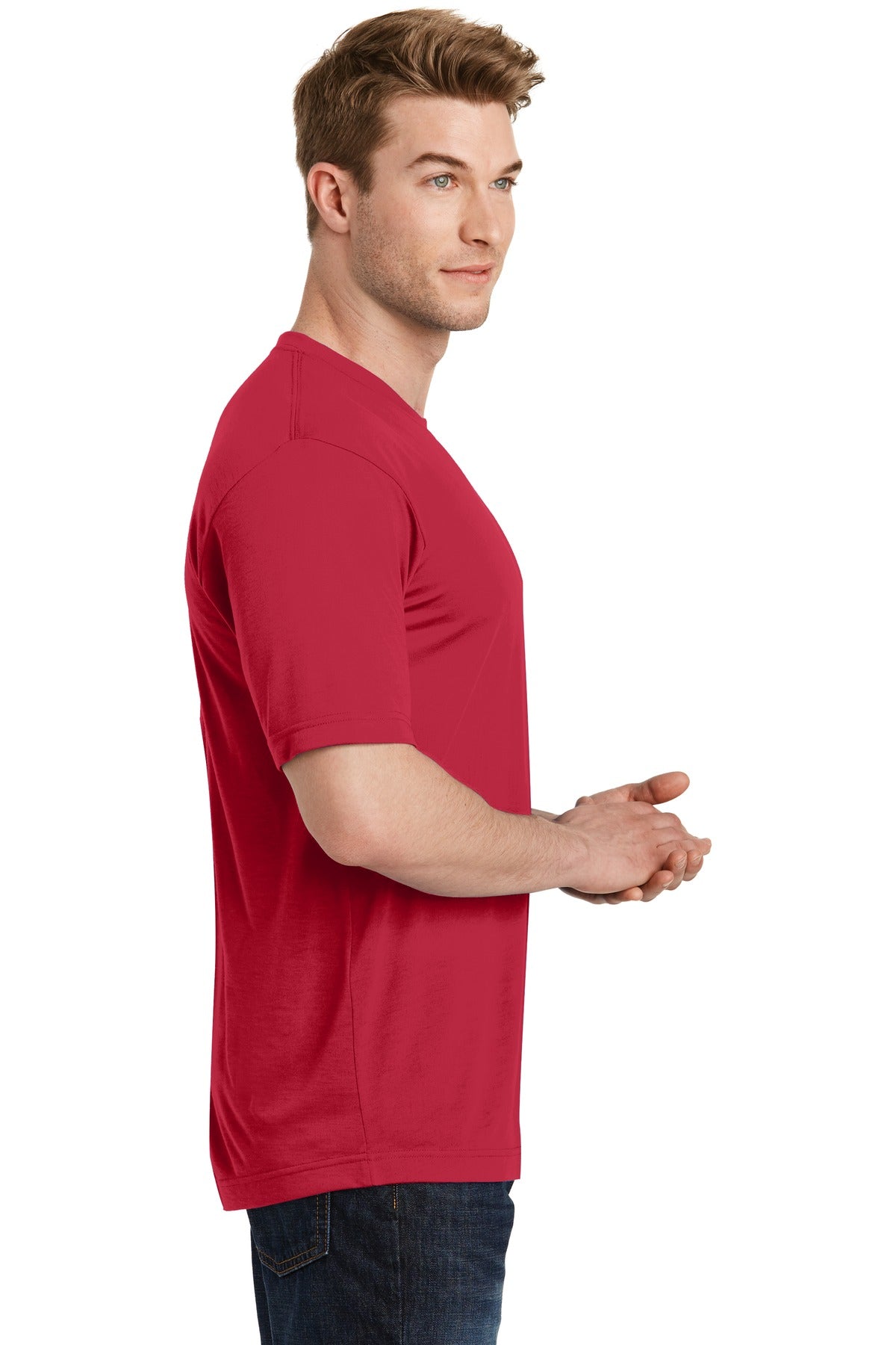 Deep Red Sport-Tek PosiCharge Competitor Cotton Touch Tee. ST450