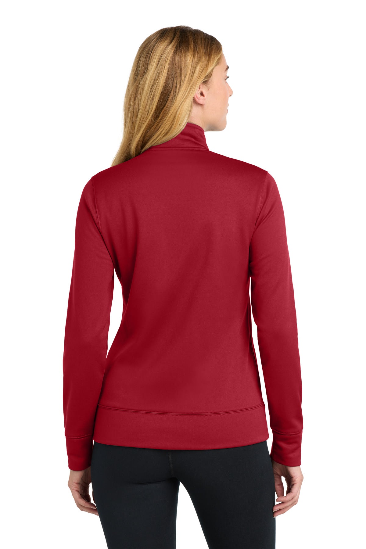 Deep Red Sport-Tek Women's Sport-Wick Fleece Full-Zip Jacket. LST241